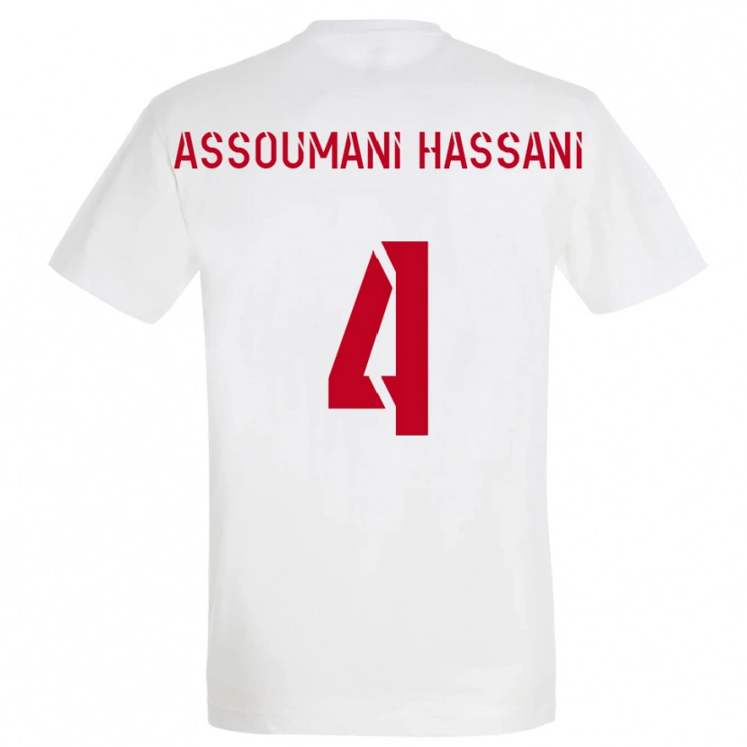 Danxen Herren Nassim Assoumani Hassani #4 Weiß Rot Gelb Auswärtstrikot Trikot 2025/26 T-Shirt Schweiz