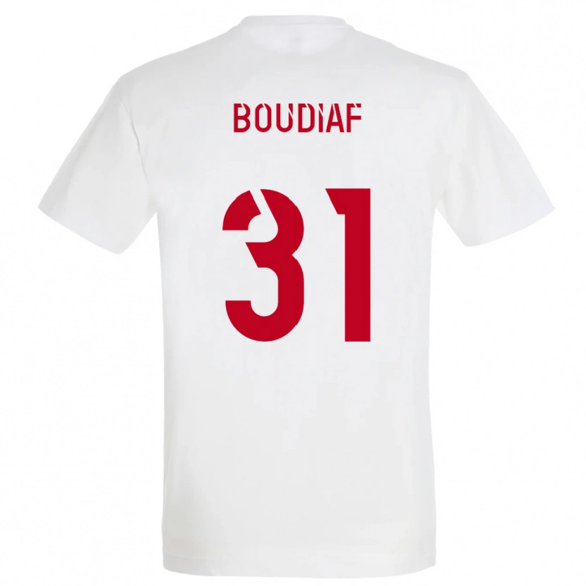 Danxen Herren Ryad Boudiaf #31 Weiß Rot Gelb Auswärtstrikot Trikot 2025/26 T-Shirt Schweiz