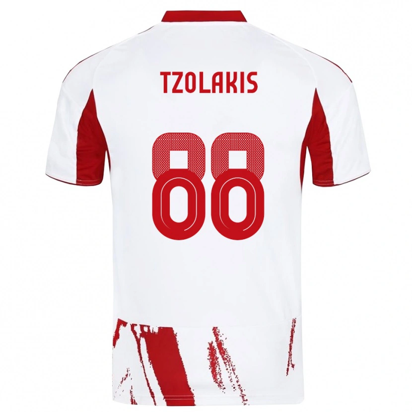 Danxen Herren Konstantinos Tzolakis #88 Weiß Rot Auswärtstrikot Trikot 2025/26 T-Shirt Schweiz