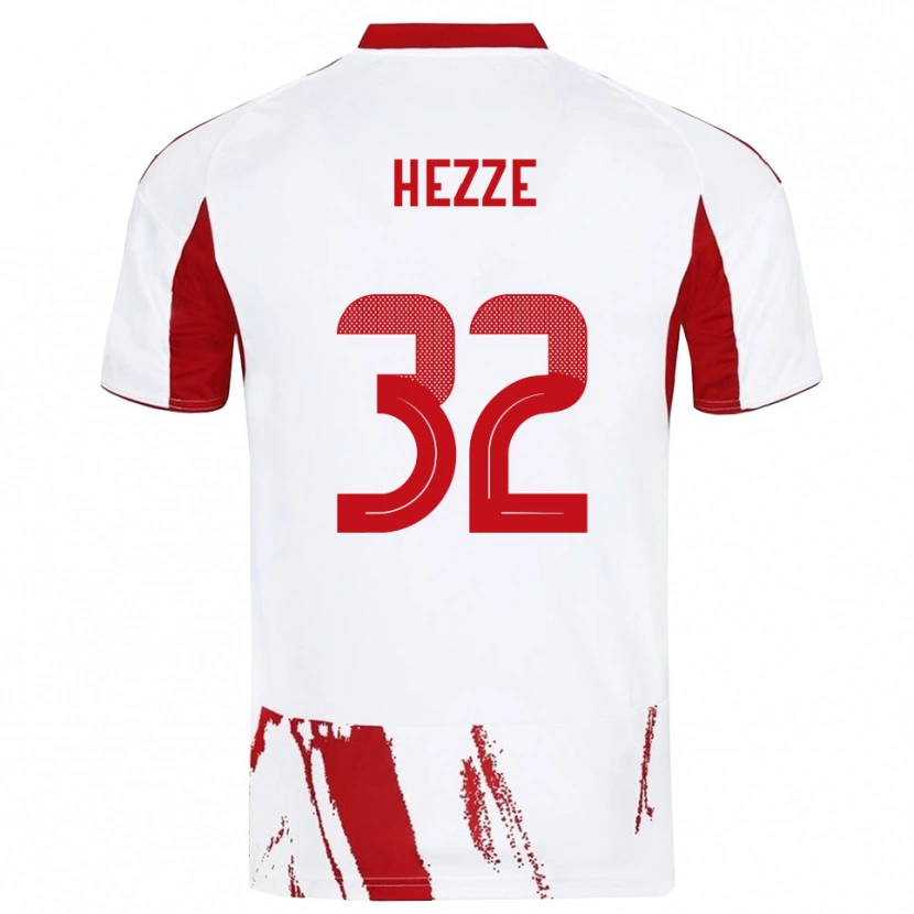 Danxen Herren Santiago Hezze #32 Weiß Rot Auswärtstrikot Trikot 2025/26 T-Shirt Schweiz