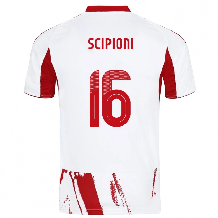 Danxen Herren Lorenzo Scipioni #16 Weiß Rot Auswärtstrikot Trikot 2025/26 T-Shirt Schweiz