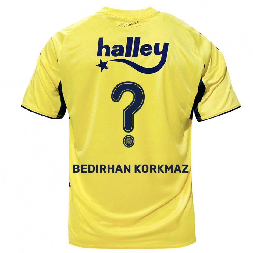 Danxen Herren Yağız Bedirhan Korkmaz #0 Gelb Marineblau Auswärtstrikot Trikot 2025/26 T-Shirt Schweiz