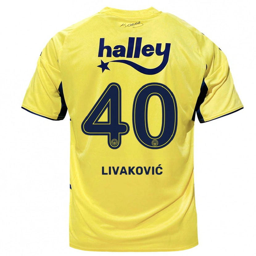 Danxen Herren Dominik Livakovic #40 Gelb Marineblau Auswärtstrikot Trikot 2025/26 T-Shirt Schweiz
