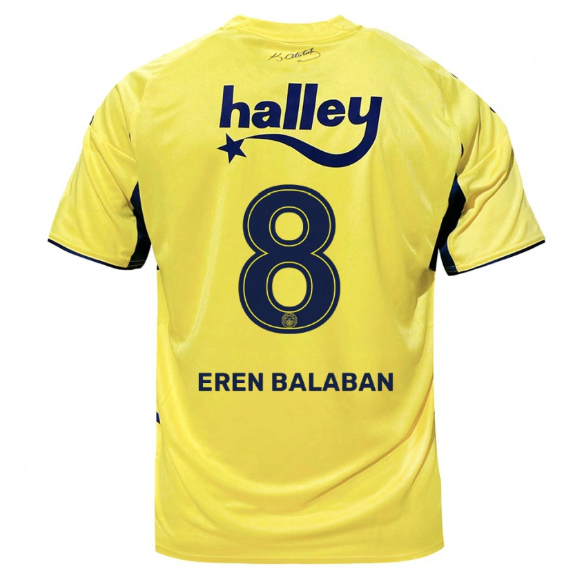 Danxen Herren Aziz Eren Balaban #8 Gelb Marineblau Auswärtstrikot Trikot 2025/26 T-Shirt Schweiz