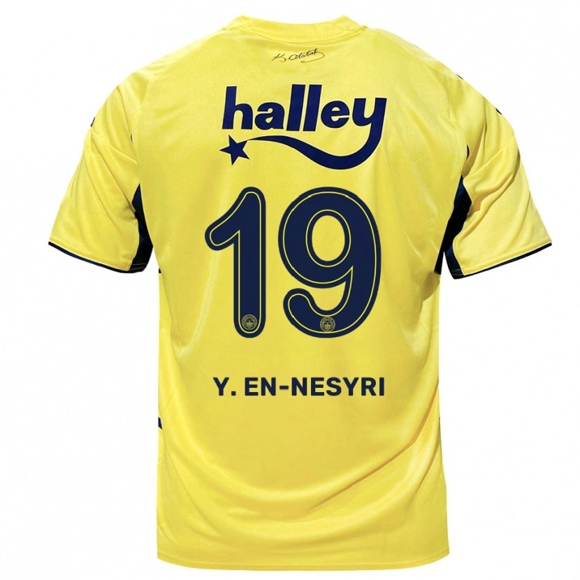 Danxen Herren Youssef En-Nesyri #19 Gelb Marineblau Auswärtstrikot Trikot 2025/26 T-Shirt Schweiz