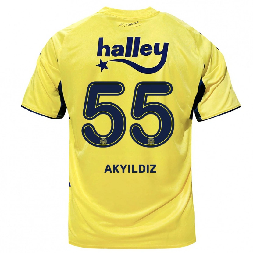 Danxen Herren Mustafa Akyıldız #55 Gelb Marineblau Auswärtstrikot Trikot 2025/26 T-Shirt Schweiz