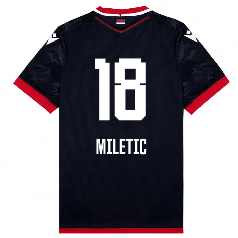 Danxen Herren Ignjat Miletic #18 Schwarz Rot Auswärtstrikot Trikot 2025/26 T-Shirt Schweiz