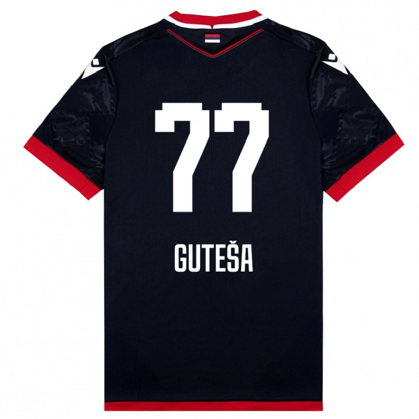 Danxen Herren Ivan Guteša #77 Schwarz Rot Auswärtstrikot Trikot 2025/26 T-Shirt Schweiz