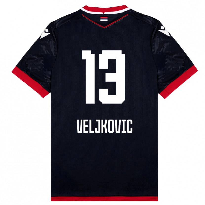 Danxen Herren Milos Veljkovic #13 Schwarz Rot Auswärtstrikot Trikot 2025/26 T-Shirt Schweiz