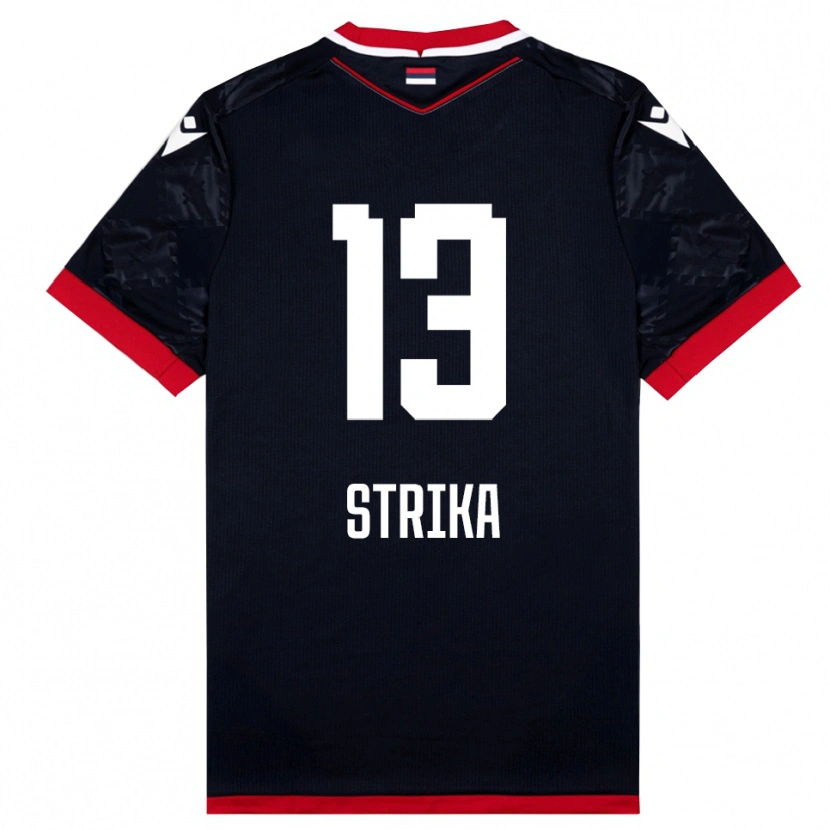 Danxen Herren Matej Strika #13 Schwarz Rot Auswärtstrikot Trikot 2025/26 T-Shirt Schweiz