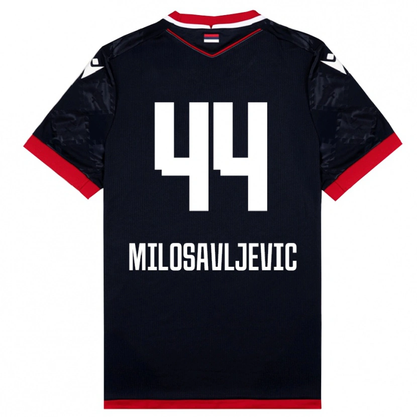 Danxen Herren Veljko Milosavljevic #44 Schwarz Rot Auswärtstrikot Trikot 2025/26 T-Shirt Schweiz