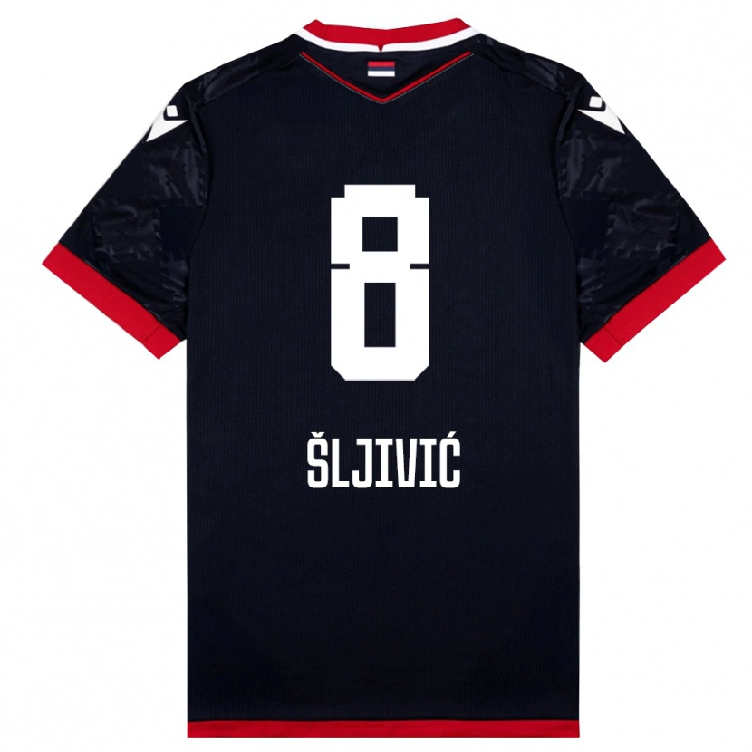 Danxen Herren Jovan Sljivic #8 Schwarz Rot Auswärtstrikot Trikot 2025/26 T-Shirt Schweiz