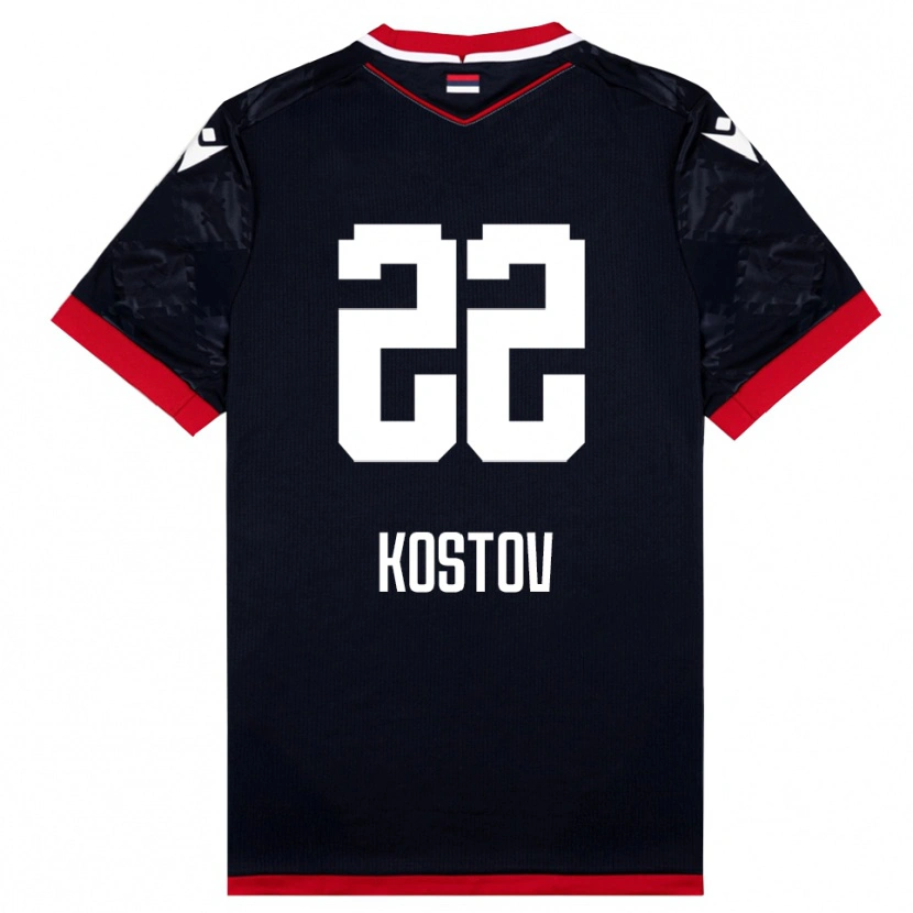 Danxen Herren Vasilije Kostov #22 Schwarz Rot Auswärtstrikot Trikot 2025/26 T-Shirt Schweiz
