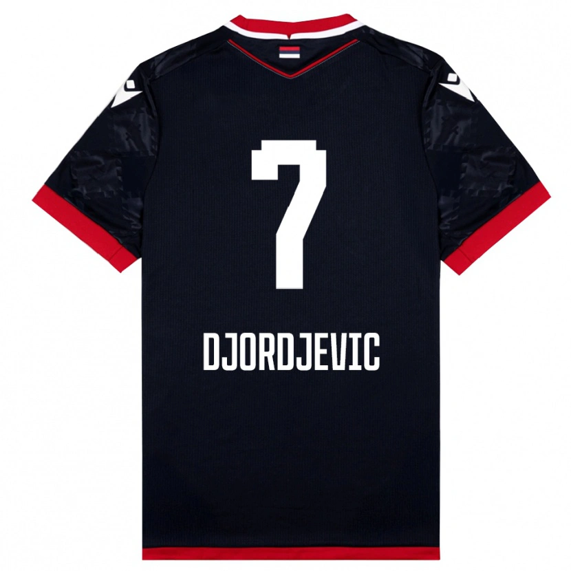 Danxen Herren Uros Djordjevic #7 Schwarz Rot Auswärtstrikot Trikot 2025/26 T-Shirt Schweiz