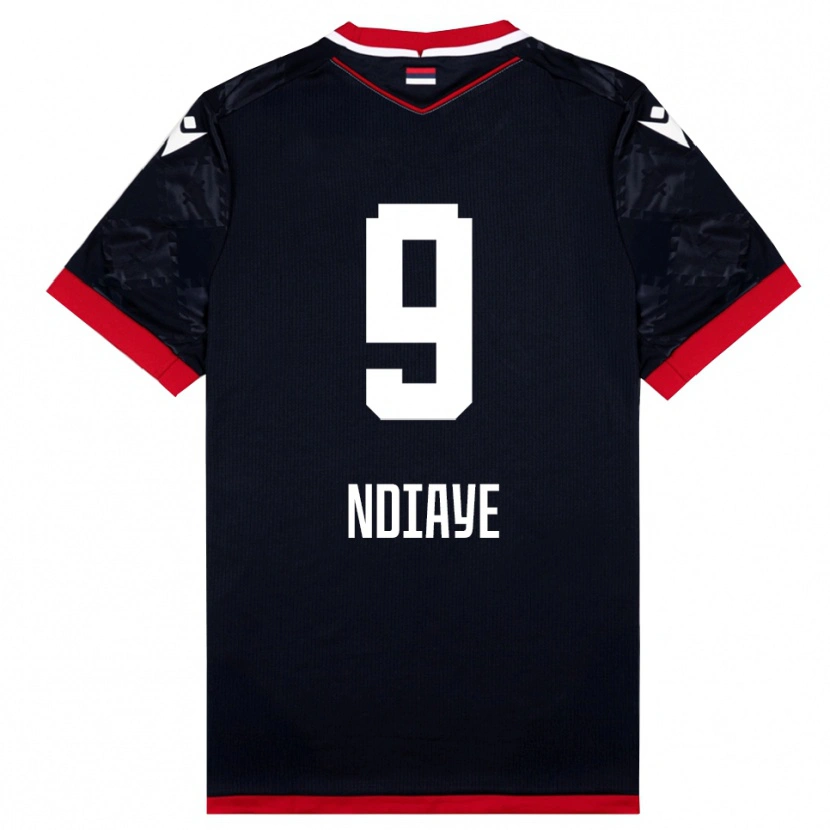 Danxen Herren Cherif Ndiaye #9 Schwarz Rot Auswärtstrikot Trikot 2025/26 T-Shirt Schweiz