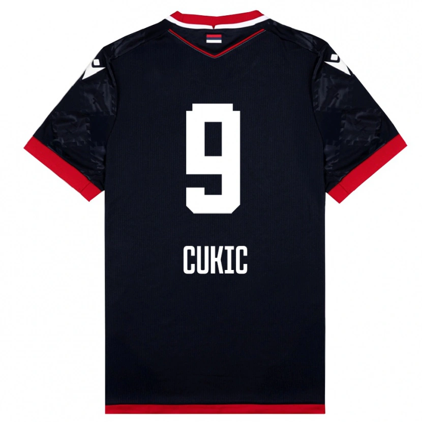 Danxen Herren Vesko Cukic #9 Schwarz Rot Auswärtstrikot Trikot 2025/26 T-Shirt Schweiz