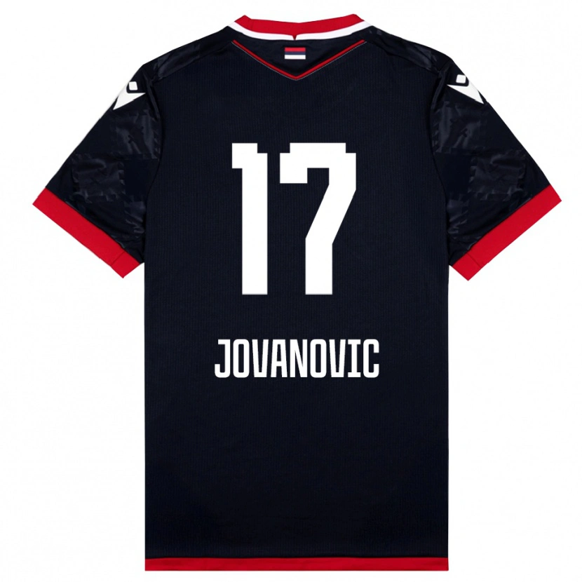 Danxen Herren Dusan Jovanovic #17 Schwarz Rot Auswärtstrikot Trikot 2025/26 T-Shirt Schweiz
