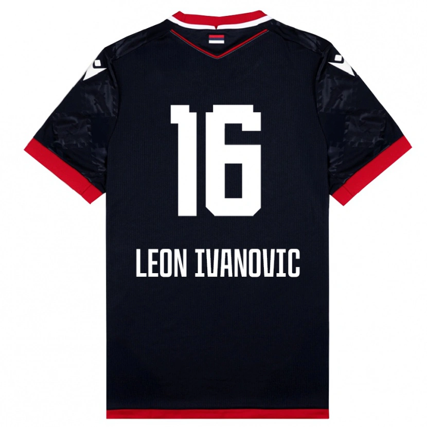 Danxen Herren Leon Ivanovic #16 Schwarz Rot Auswärtstrikot Trikot 2025/26 T-Shirt Schweiz