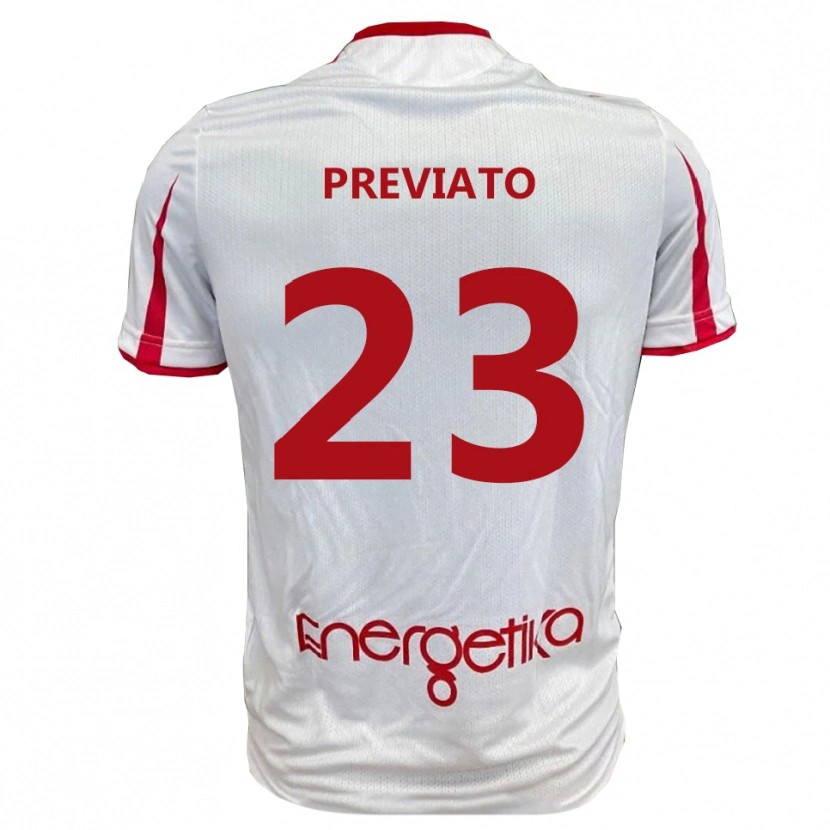 Danxen Damen Sebastiano Previato #23 Weiß Rot Heimtrikot Trikot 2025/26 T-Shirt Schweiz