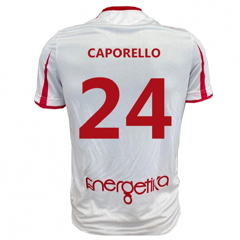 Danxen Damen Edoardo Caporello #24 Weiß Rot Heimtrikot Trikot 2025/26 T-Shirt Schweiz