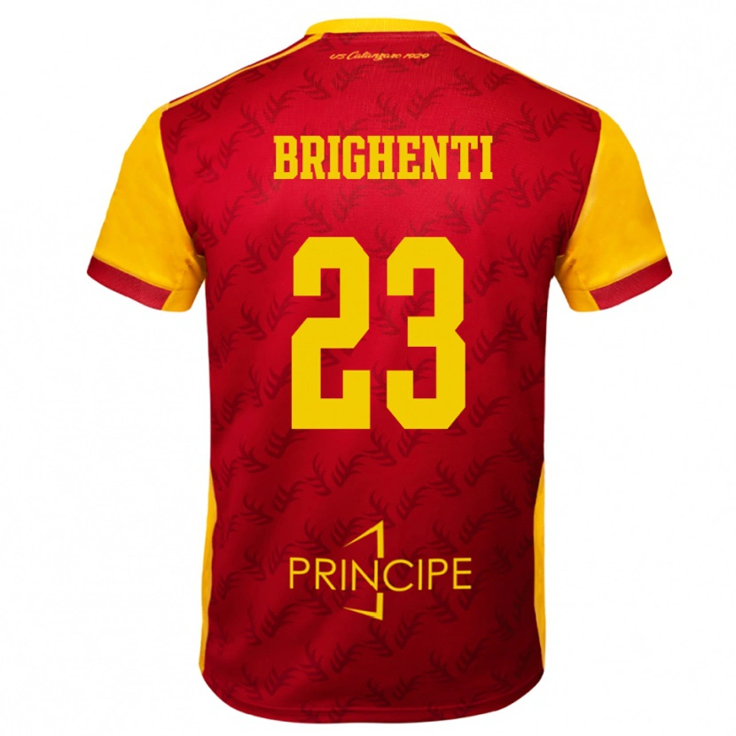Danxen Damen Nicolò Brighenti #23 Gelb Rot Heimtrikot Trikot 2025/26 T-Shirt Schweiz