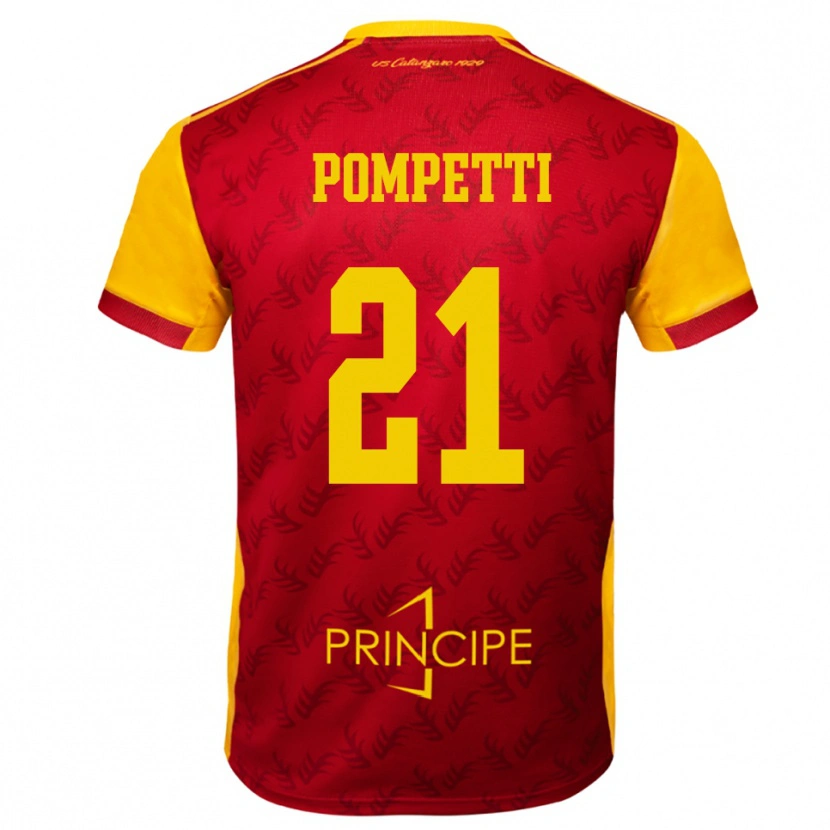 Danxen Damen Marco Pompetti #21 Gelb Rot Heimtrikot Trikot 2025/26 T-Shirt Schweiz