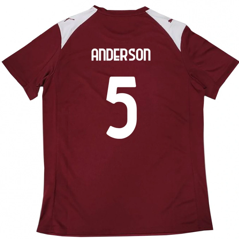Danxen Damen Marcus Anderson #5 Burgunderrot Weiß Heimtrikot Trikot 2025/26 T-Shirt Schweiz