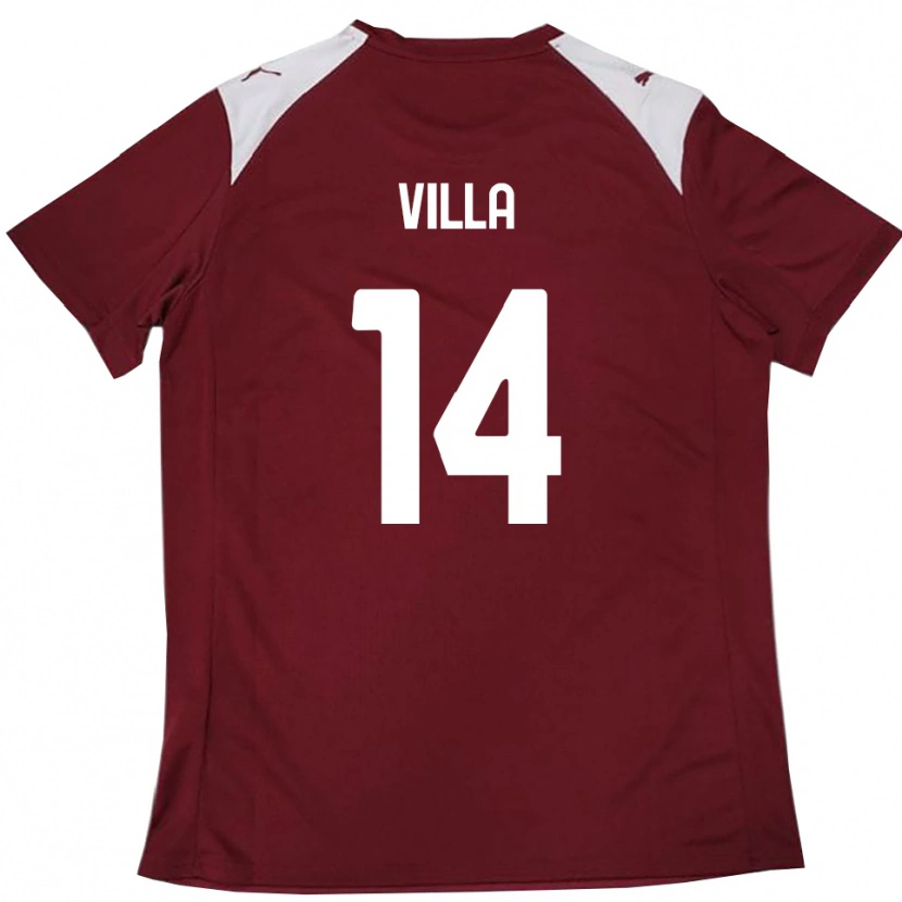 Danxen Damen Luca Villa #14 Burgunderrot Weiß Heimtrikot Trikot 2025/26 T-Shirt Schweiz