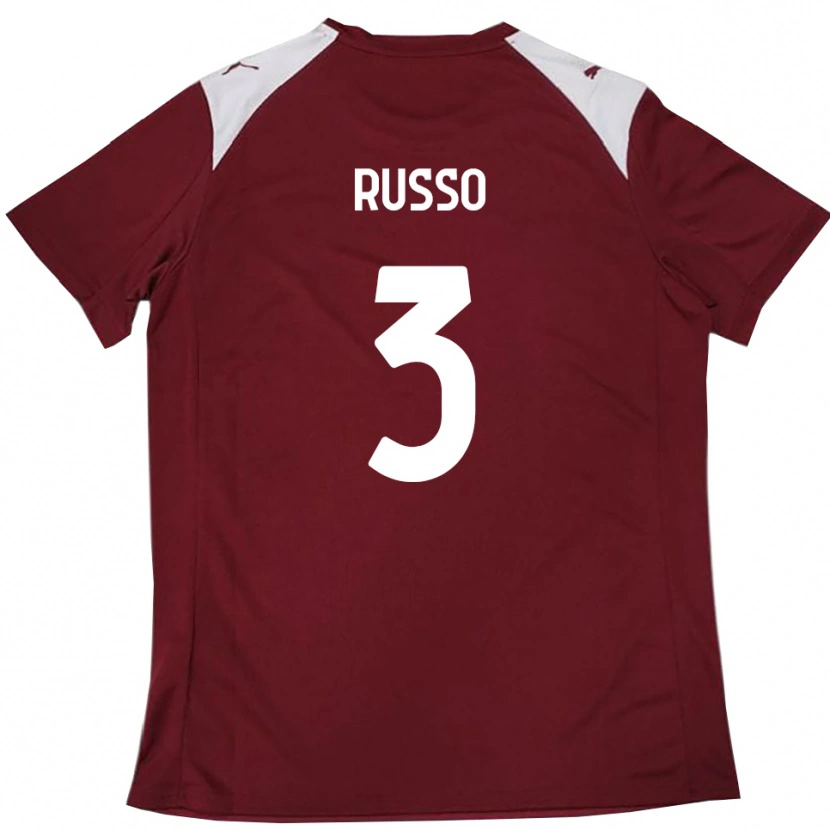 Danxen Damen Mattia Russo #3 Burgunderrot Weiß Heimtrikot Trikot 2025/26 T-Shirt Schweiz