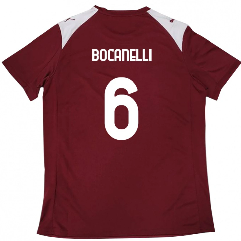 Danxen Damen Giovanni Bocanelli #6 Burgunderrot Weiß Heimtrikot Trikot 2025/26 T-Shirt Schweiz