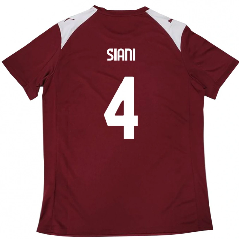 Danxen Damen Vincenzo Siani #4 Burgunderrot Weiß Heimtrikot Trikot 2025/26 T-Shirt Schweiz