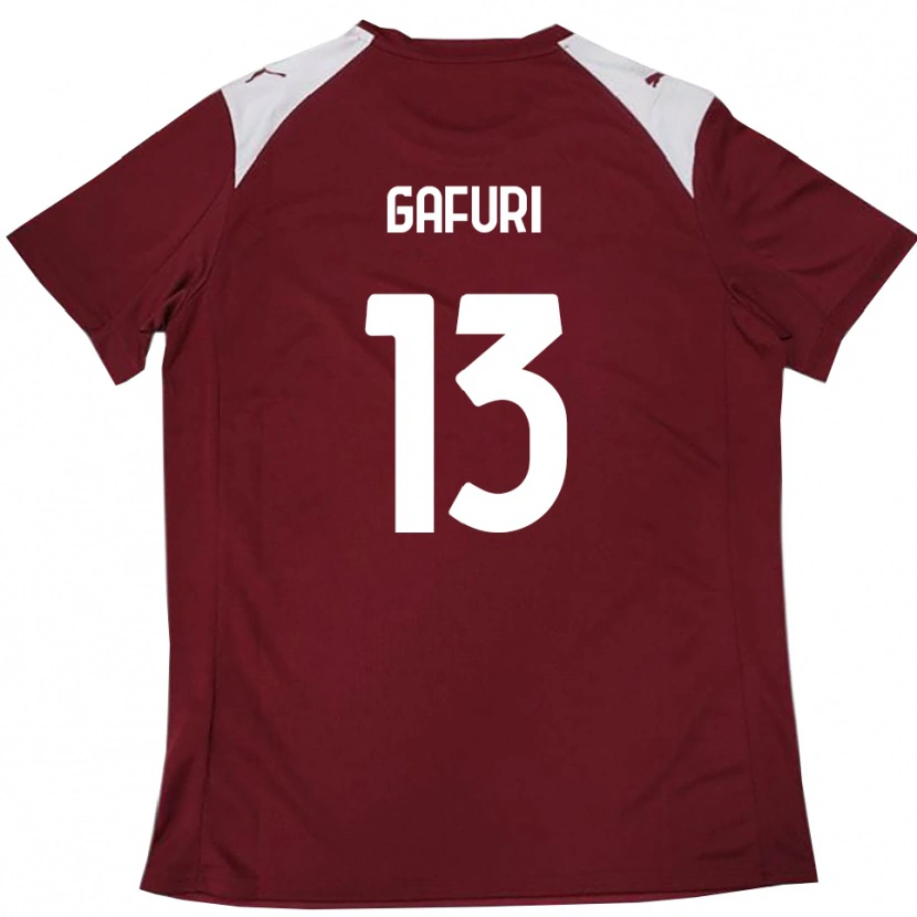 Danxen Damen Alen Gafuri #13 Burgunderrot Weiß Heimtrikot Trikot 2025/26 T-Shirt Schweiz