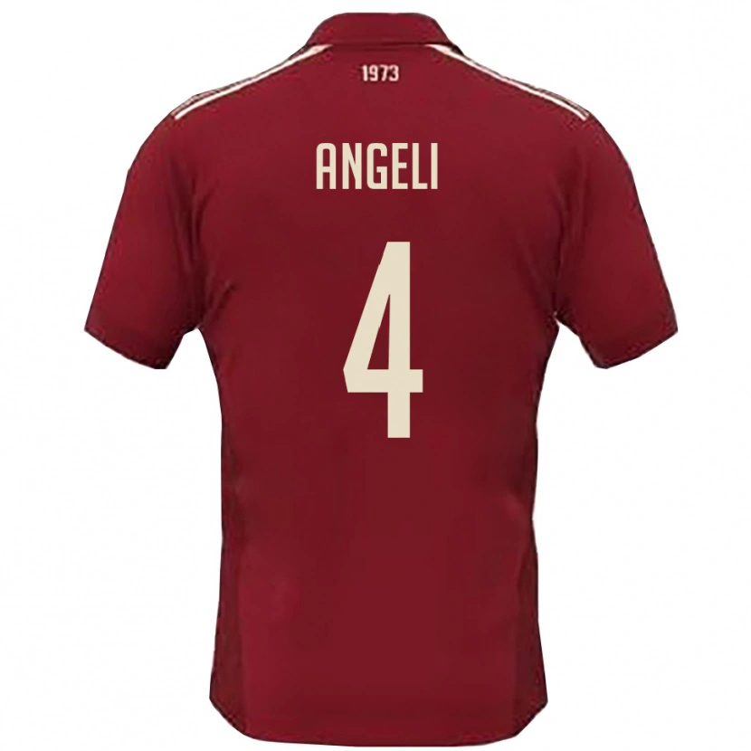 Danxen Damen Matteo Angeli #4 Burgunderrot Weiß Heimtrikot Trikot 2025/26 T-Shirt Schweiz