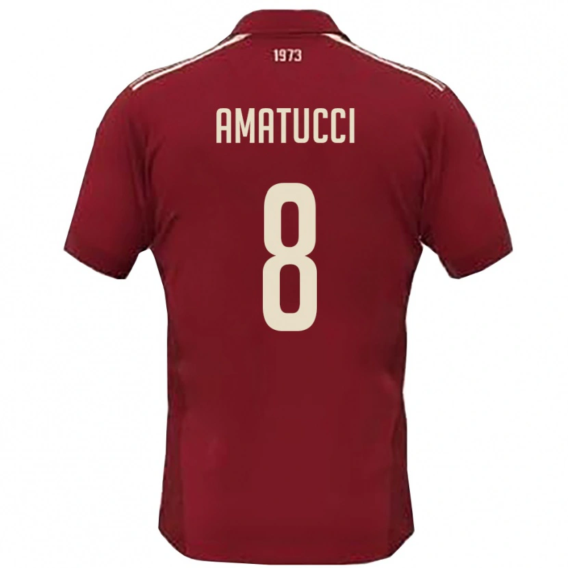 Danxen Damen Francesco Amatucci #8 Burgunderrot Weiß Heimtrikot Trikot 2025/26 T-Shirt Schweiz