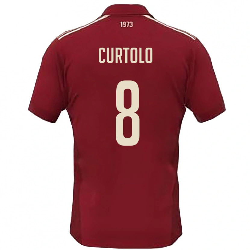 Danxen Damen Gabriele Curtolo #8 Burgunderrot Weiß Heimtrikot Trikot 2025/26 T-Shirt Schweiz
