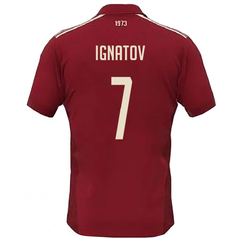Danxen Damen Eduard Ignatov #7 Burgunderrot Weiß Heimtrikot Trikot 2025/26 T-Shirt Schweiz