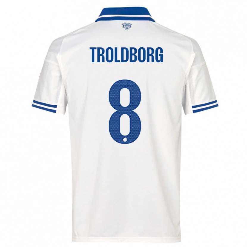 Danxen Damen Frederikke Troldborg #8 Weiß Blau Heimtrikot Trikot 2025/26 T-Shirt Schweiz