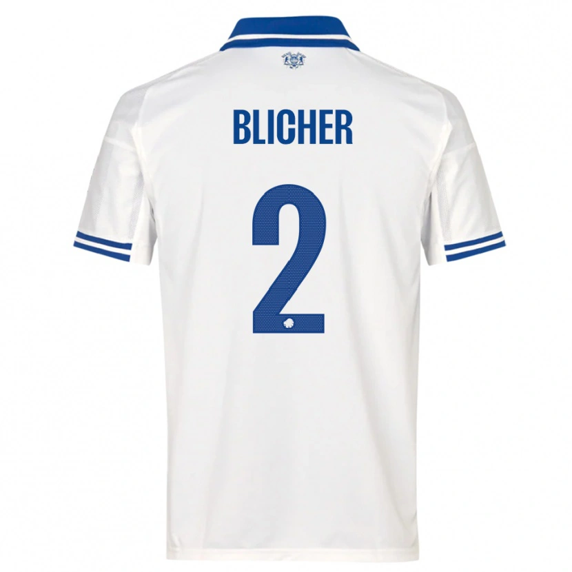 Danxen Damen Nicolai Blicher #2 Weiß Blau Heimtrikot Trikot 2025/26 T-Shirt Schweiz