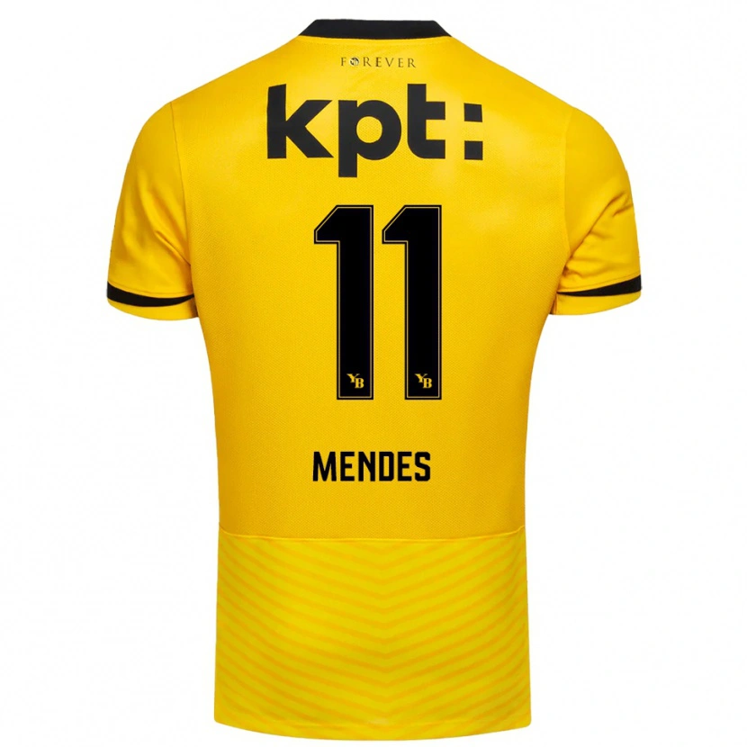 Danxen Damen Daniel Mendes #11 Gelb Schwarz Heimtrikot Trikot 2025/26 T-Shirt Schweiz