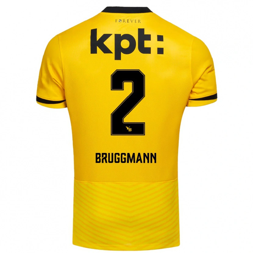 Danxen Damen Lino Bruggmann #2 Gelb Schwarz Heimtrikot Trikot 2025/26 T-Shirt Schweiz