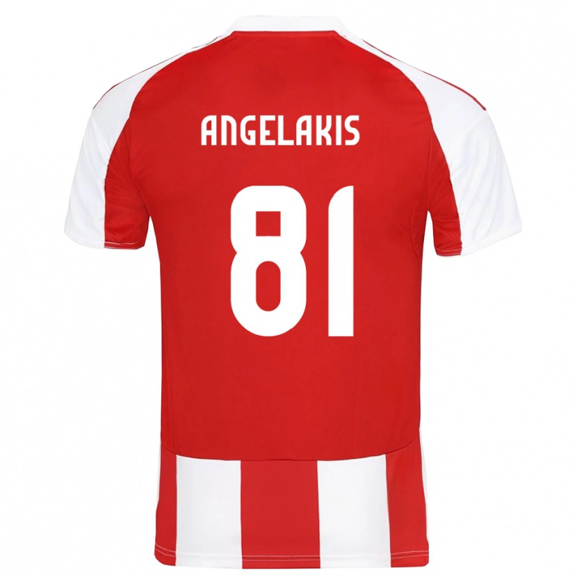 Danxen Damen Konstantinos Angelakis #81 Rot Weiß Heimtrikot Trikot 2025/26 T-Shirt Schweiz