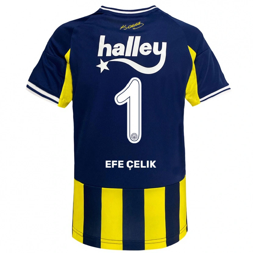 Danxen Damen Mehmet Efe Çelik #1 Gelb Marineblau Weiß Heimtrikot Trikot 2025/26 T-Shirt Schweiz