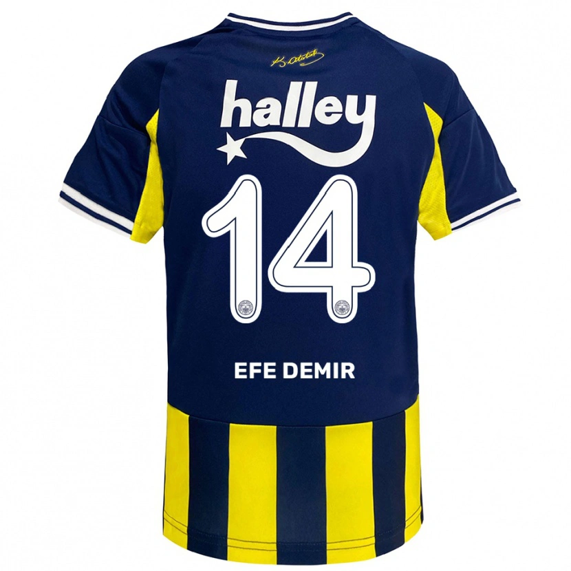Danxen Damen Yiğit Efe Demir #14 Gelb Marineblau Weiß Heimtrikot Trikot 2025/26 T-Shirt Schweiz