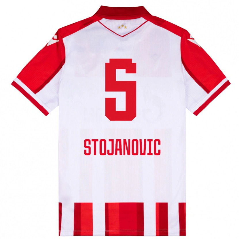 Danxen Damen Viktor Stojanovic #5 Rot Weiß Heimtrikot Trikot 2025/26 T-Shirt Schweiz