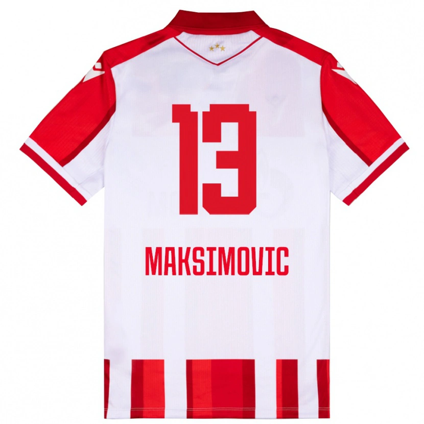 Danxen Damen Filip Maksimovic #13 Rot Weiß Heimtrikot Trikot 2025/26 T-Shirt Schweiz