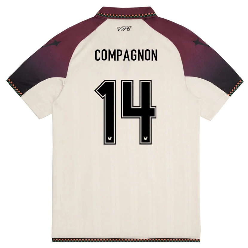 Danxen Damen Mattia Compagnon #14 Cremefarben Burgund Auswärtstrikot Trikot 2025/26 T-Shirt Schweiz