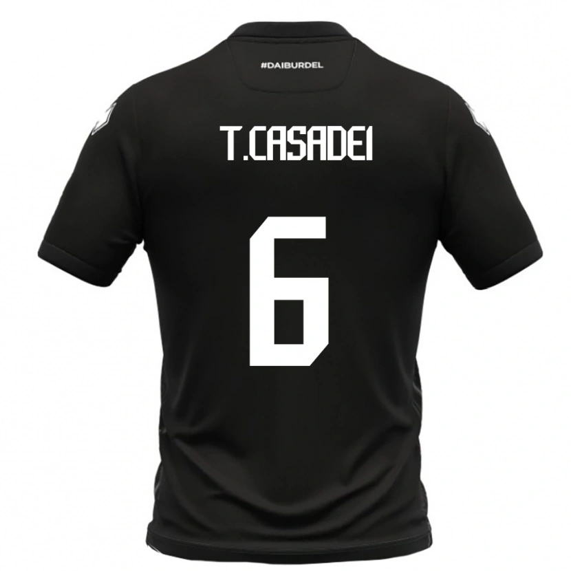 Danxen Damen Tommaso Casadei #6 Schwarz Weiß Auswärtstrikot Trikot 2025/26 T-Shirt Schweiz