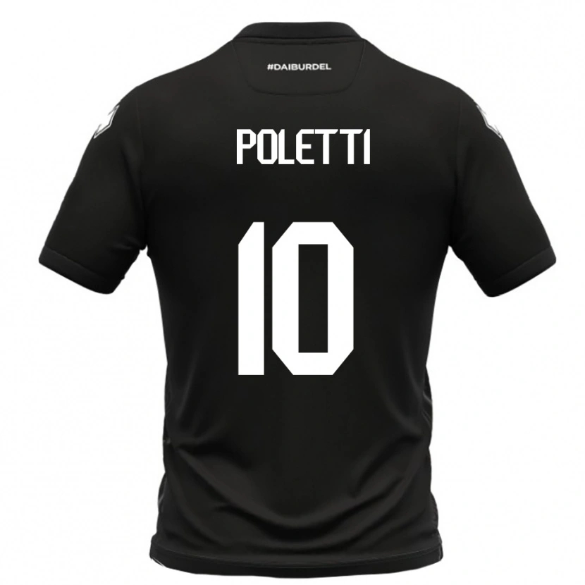 Danxen Damen Thomas Poletti #10 Schwarz Weiß Auswärtstrikot Trikot 2025/26 T-Shirt Schweiz