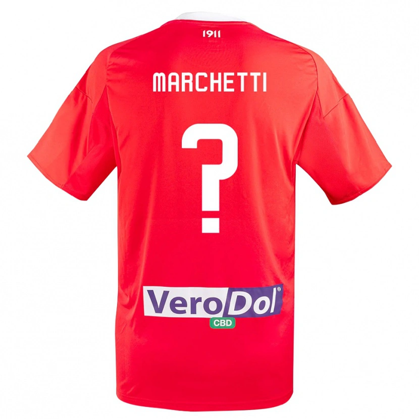 Danxen Damen Francesco Marchetti #0 Rot Weiß Auswärtstrikot Trikot 2025/26 T-Shirt Schweiz