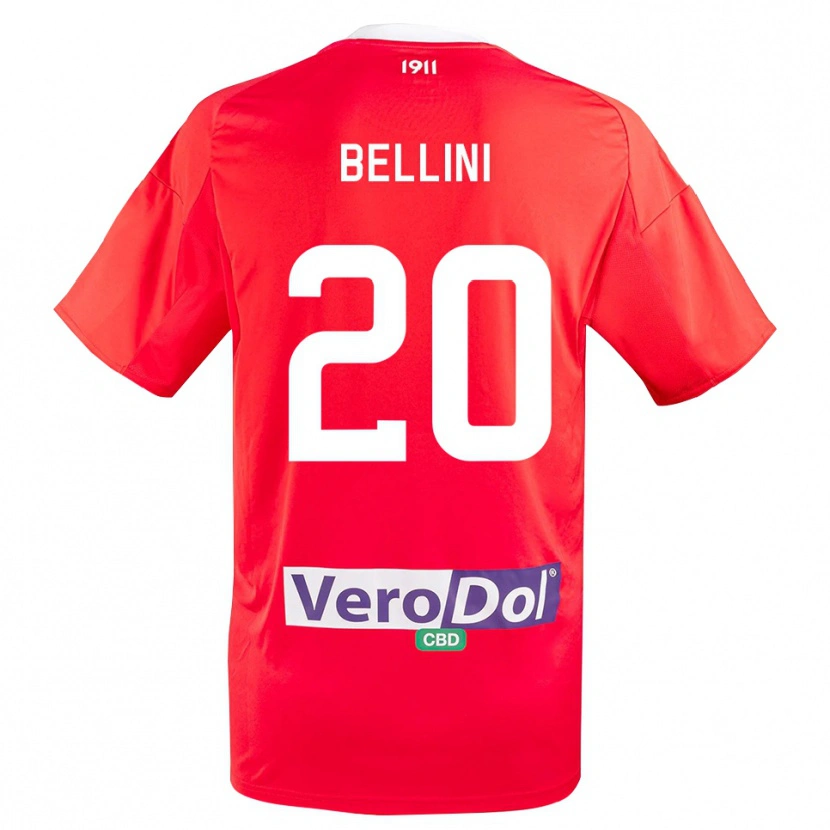 Danxen Damen Mattia Bellini #20 Rot Weiß Auswärtstrikot Trikot 2025/26 T-Shirt Schweiz